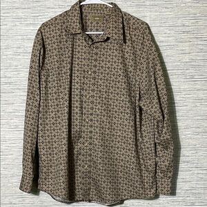 Natural Issue Wrinkle-Free Cotton Shirt Men’s XL Brown Patterned (706)